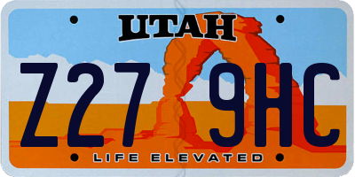 UT license plate Z279HC