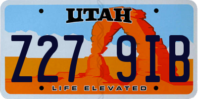 UT license plate Z279IB