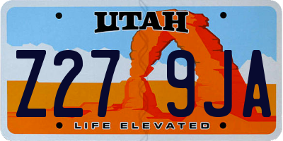 UT license plate Z279JA