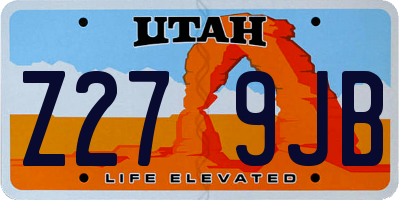 UT license plate Z279JB