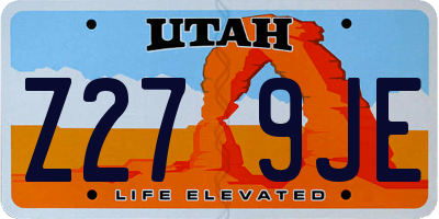 UT license plate Z279JE