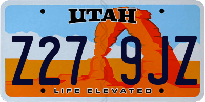 UT license plate Z279JZ