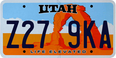UT license plate Z279KA