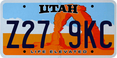 UT license plate Z279KC