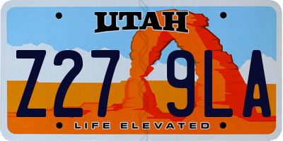UT license plate Z279LA