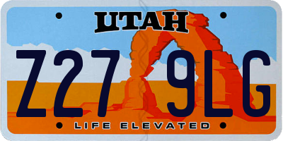 UT license plate Z279LG