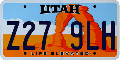 UT license plate Z279LH