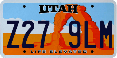 UT license plate Z279LM