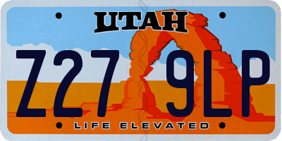 UT license plate Z279LP