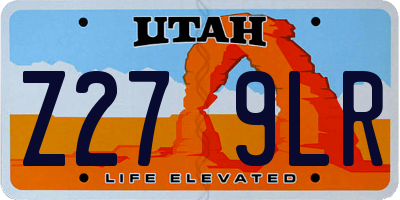 UT license plate Z279LR