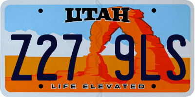 UT license plate Z279LS