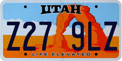 UT license plate Z279LZ