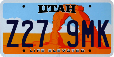 UT license plate Z279MK