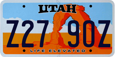 UT license plate Z279OZ