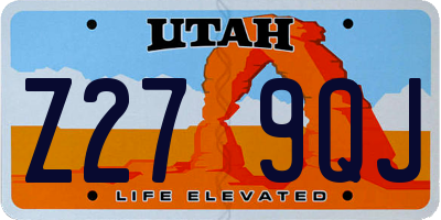 UT license plate Z279QJ
