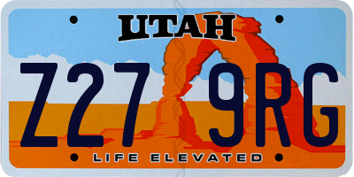 UT license plate Z279RG