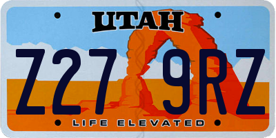 UT license plate Z279RZ