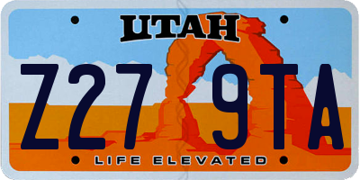 UT license plate Z279TA