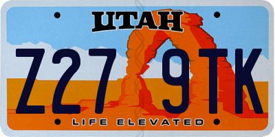 UT license plate Z279TK