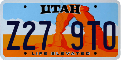UT license plate Z279TO