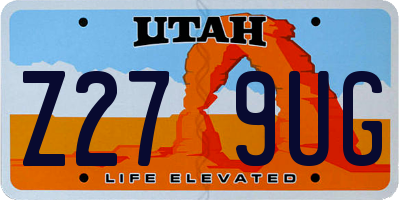UT license plate Z279UG