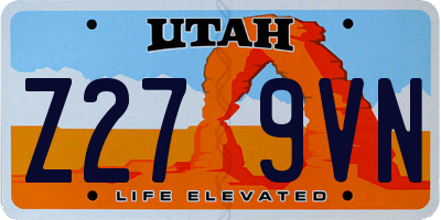 UT license plate Z279VN