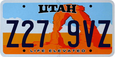 UT license plate Z279VZ