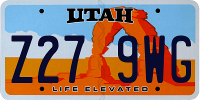 UT license plate Z279WG