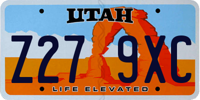 UT license plate Z279XC