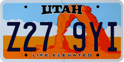 UT license plate Z279YI