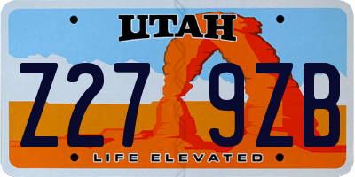 UT license plate Z279ZB