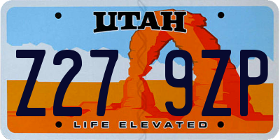 UT license plate Z279ZP