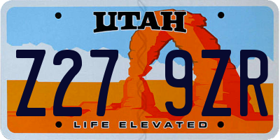 UT license plate Z279ZR