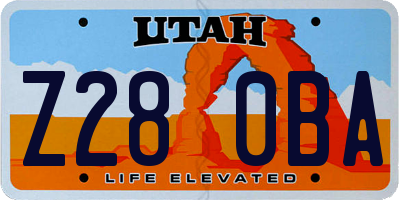 UT license plate Z280BA