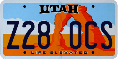 UT license plate Z280CS