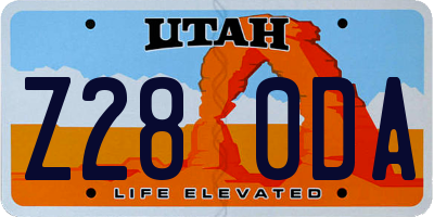 UT license plate Z280DA
