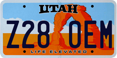 UT license plate Z280EM