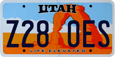 UT license plate Z280ES