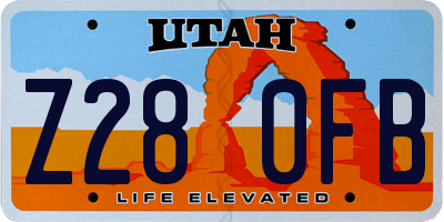 UT license plate Z280FB