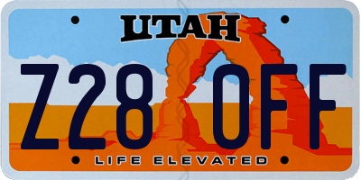 UT license plate Z280FF