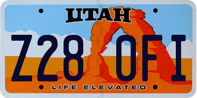 UT license plate Z280FI