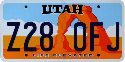 UT license plate Z280FJ