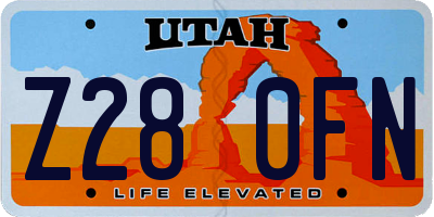 UT license plate Z280FN