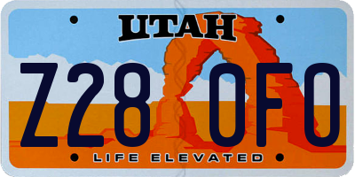 UT license plate Z280FO