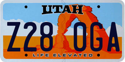 UT license plate Z280GA