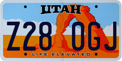 UT license plate Z280GJ