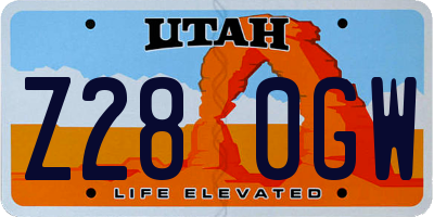UT license plate Z280GW