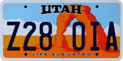 UT license plate Z280IA