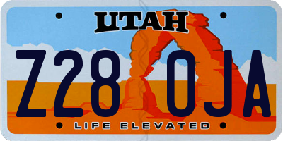 UT license plate Z280JA