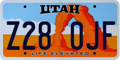 UT license plate Z280JF